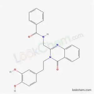 Molecular Structure of 68501-50-8 (N-({3-[2-(3,4-dihydroxyphenyl)ethyl]-4-oxo-3,4-dihydroquinazolin-2-yl}methyl)benzamide)
