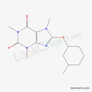 Molecular Structure of 73747-36-1 (3,7-Dihydro-8-[(3-methylcyclohexyl)oxy]-1,3,7-trimethyl-1H-purine-2,6-dione)