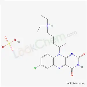 Molecular Structure of 101651-92-7 (4-(7-chloro-2,4-dioxo-3,4-dihydrobenzo[g]pteridin-10(2H)-yl)-N,N-diethylpentan-1-aminium hydrogen sulfate)