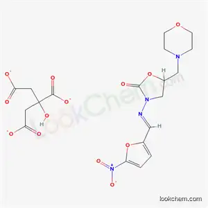 Molecular Structure of 71662-10-7 (5-(morpholinomethyl)-3-[(5-nitrofurfurylidene)amino]oxazolidin-2-one citrate)