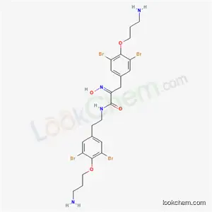 Molecular Structure of 138590-56-4 ((2E)-3-[4-(3-aminopropoxy)-3,5-dibromophenyl]-N-{2-[4-(3-aminopropoxy)-3,5-dibromophenyl]ethyl}-2-(hydroxyimino)propanamide)
