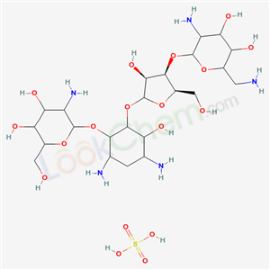 D-Streptamine, O-2-amino-2-deoxy-alpha-D-glucopyranosyl-(1-4)-O-(O-2,6-diamino-2,6-dideoxy-beta-L-idopyranosyl-(1-3)-beta-D-ribofuranosyl-(1-5))-2-deoxy-, sulfate (salt)