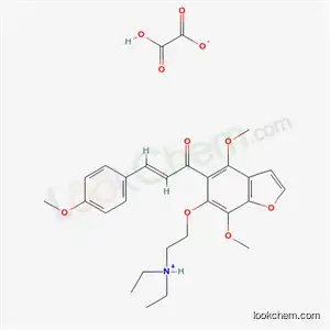 Molecular Structure of 41226-18-0 ((2E)-1-{6-[2-(diethylamino)ethoxy]-4,7-dimethoxy-1-benzofuran-5-yl}-3-(4-methoxyphenyl)prop-2-en-1-one ethanedioate)