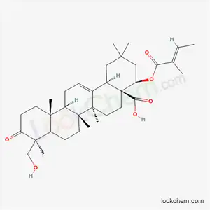 Molecular Structure of 561-47-7 (24-Hydroxy-22β-[[(Z)-2-methyl-1-oxo-2-butenyl]oxy]-3-oxo-olean-12-en-28-oic acid)