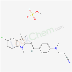 3H-Indolium, 5-chloro-2-(2-(4-((2-cyanoethyl)methylamino)phenyl)ethenyl)-1,3,3-trimethyl-, methyl sulfate
