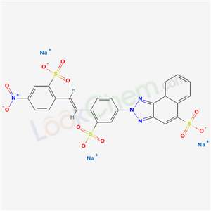 Trisodium 2-(4-(2-(4-nitro-2-sulphonatophenyl)vinyl)-3-sulphonatophenyl)-2-H-naphtho(1,2-d)triazole-5-sulphonate