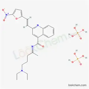 Molecular Structure of 101360-40-1 (N-[(2E)-5-(diethylamino)pentan-2-ylidene]-2-[(E)-2-(5-nitrofuran-2-yl)ethenyl]quinoline-4-carboxamide phosphate (1:2))