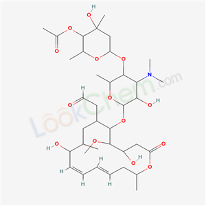 Molecular Structure of 18361-49-4 ([6-[6-[[(4E,6Z)-8,14-dihydroxy-13-methoxy-2,9-dimethyl-16-oxo-11-(2-oxoethyl)-1-oxacyclohexadeca-4,6-dien-12-yl]oxy]-4-dimethylamino-5-hydroxy-2-methyl-oxan-3-yl]oxy-4-hydroxy-2,4-dimethyl-oxan-3-yl] acetate)