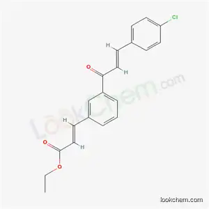 Molecular Structure of 82885-71-0 (2-Propenoic acid, 3-(3-(3-(4-chlorophenyl)-1-oxo-2-propenyl)phenyl)-,  ethyl ester, (E,E)-)