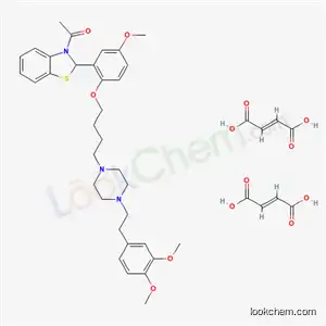 Molecular Structure of 86135-85-5 (3-acetyl-2-[2-(4-{4-[2-(3,4-dimethoxyphenyl)ethyl]piperazin-1-yl}butoxy)-5-methoxyphenyl]-2,3-dihydro-1,3-benzothiazole di[(2E)-but-2-enedioate])