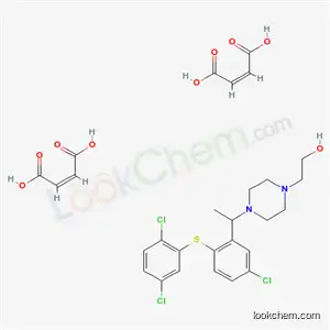 Molecular Structure of 112446-55-6 (2-[4-(1-{5-chloro-2-[(2,5-dichlorophenyl)sulfanyl]phenyl}ethyl)piperazin-1-yl]ethanol di[(2Z)-but-2-enedioate] (salt))