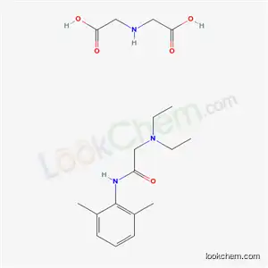 Molecular Structure of 62605-94-1 (2-(carboxymethylamino)acetic acid; 2-diethylamino-N-(2,6-dimethylphenyl)acetamide)