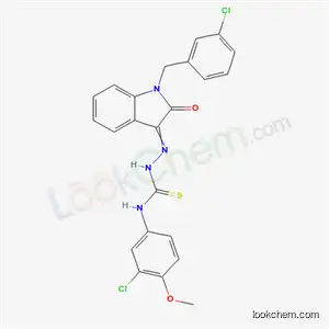 Molecular Structure of 6805-20-5 (1-(3-chlorobenzyl)-1H-indole-2,3-dione 3-[N-(3-chloro-4-methoxyphenyl)thiosemicarbazone])