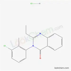 Molecular Structure of 78308-56-2 (3-(3-chloro-2-methylphenyl)-2-ethylquinazolin-4(3H)-one hydrochloride (1:1))