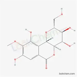 Molecular Structure of 5956-63-8 ((2R,3S,4S,4aR,10bS)-3,4,8,10-tetrahydroxy-2-(hydroxymethyl)-9-methoxy-3,4,4a,10b-tetrahydropyrano[3,2-c]isochromen-6(2H)-one hydrate (1:1))
