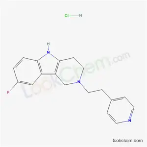 Molecular Structure of 136777-43-0 (8-fluoro-2-[2-(pyridin-4-yl)ethyl]-2,3,4,5-tetrahydro-1H-pyrido[4,3-b]indole hydrochloride (1:1))