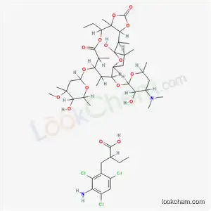 Molecular Structure of 59246-33-2 (2-(3-amino-2,4,6-trichlorobenzyl)butanoic acid - 14-{[4-(dimethylamino)-3-hydroxy-6-methyltetrahydro-2H-pyran-2-yl]oxy}-8-ethyl-1-hydroxy-12-[(5-hydroxy-4-methoxy-4,6-dimethyltetrahydro-2H-pyran-2-yl)oxy]-2,7,11,13,15,17-hexamethyl-4,6,9,18-tetraoxatricyc)