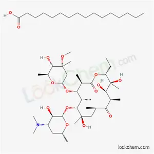 Molecular Structure of 111639-04-4 (hexadecanoic acid - (3R,4S,5S,6R,7R,9R,11R,12R,13S,14R)-6-{[(2S,3R,4S,6R)-4-(dimethylamino)-3-hydroxy-6-methyltetrahydro-2H-pyran-2-yl]oxy}-14-ethyl-7,12,13-trihydroxy-4-{[(2R,4R,5S,6S)-5-hydroxy-4-methoxy-4,6-dimethyltetrahydro-2H-pyran-2-yl]oxy}-3,5,7,9)
