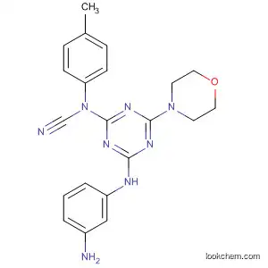 Molecular Structure of 57829-47-7 (Cyanamide,
[4-[(3-aminophenyl)amino]-6-(4-morpholinyl)-1,3,5-triazin-2-yl](4-methyl
phenyl)-)