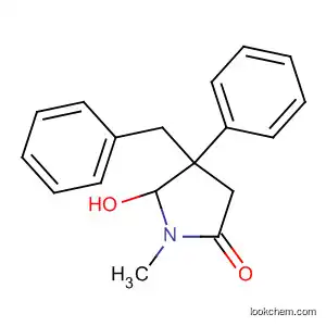 Molecular Structure of 58804-54-9 (2-Pyrrolidinone, 5-hydroxy-1-methyl-4-phenyl-4-(phenylmethyl)-)