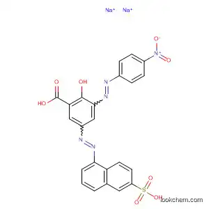 Molecular Structure of 6406-90-2 (Benzoic acid,
2-hydroxy-3-[(4-nitrophenyl)azo]-5-[(6-sulfo-1-naphthalenyl)azo]-,
disodium salt)