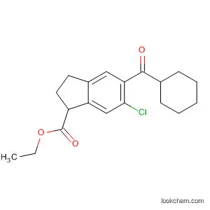 Molecular Structure of 70780-16-4 (1H-Indene-1-carboxylic acid,
6-chloro-5-(cyclohexylcarbonyl)-2,3-dihydro-, ethyl ester)