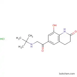 Molecular Structure of 71279-99-7 (2(1H)-Quinolinone,
6-[[(1,1-dimethylethyl)amino]acetyl]-3,4-dihydro-8-hydroxy-,
monohydrochloride)