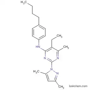 Molecular Structure of 75971-88-9 (4-Pyrimidinamine,
N-(4-butylphenyl)-2-(3,5-dimethyl-1H-pyrazol-1-yl)-5-ethyl-6-methyl-)