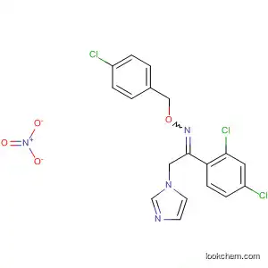 Molecular Structure of 76472-53-2 (Ethanone, 1-(2,4-dichlorophenyl)-2-(1H-imidazol-1-yl)-,
O-[(4-chlorophenyl)methyl]oxime, nitrate)