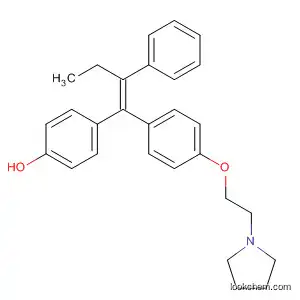 Molecular Structure of 76579-74-3 (Phenol, 4-[2-phenyl-1-[4-[2-(1-pyrrolidinyl)ethoxy]phenyl]-1-butenyl]-, (Z)-)