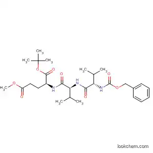 Molecular Structure of 78603-85-7 (L-Glutamic acid, N-[N-[N-[(phenylmethoxy)carbonyl]-L-valyl]-L-valyl]-,
5-(1,1-dimethylethyl) 1-methyl ester)