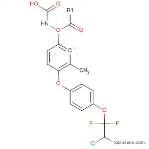 Molecular Structure of 80199-41-3 (Carbamic acid, [4-[4-(2-chloro-1,1,2-trifluoroethoxy)phenoxy]phenyl]-,
methyl ester)