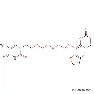 Molecular Structure of 80504-37-6 (2,4(1H,3H)-Pyrimidinedione,
5-methyl-1-[2-[2-[2-[(7-oxo-7H-furo[3,2-g][1]benzopyran-9-yl)oxy]ethoxy]
ethoxy]ethyl]-)