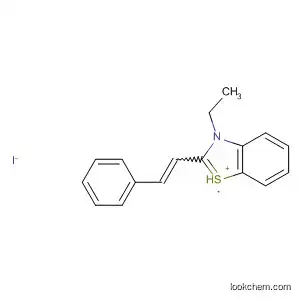 Molecular Structure of 81067-47-2 (Benzothiazolium, 3-ethyl-2-(2-phenylethenyl)-, iodide)