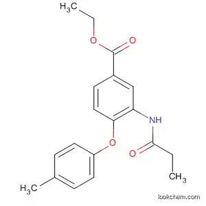 Molecular Structure of 81401-53-8 (Benzoic acid, 4-(4-methylphenoxy)-3-[(1-oxopropyl)amino]-, ethyl ester)