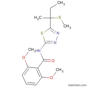 Molecular Structure of 82559-94-2 (Benzamide,
2,6-dimethoxy-N-[5-[1-methyl-1-(methylthio)propyl]-1,3,4-thiadiazol-2-yl]
-)