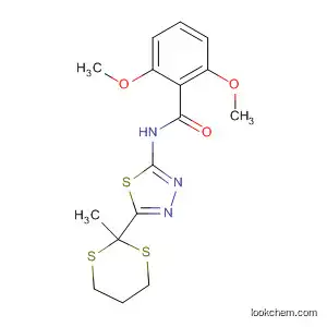 Molecular Structure of 82559-99-7 (Benzamide,
2,6-dimethoxy-N-[5-(2-methyl-1,3-dithian-2-yl)-1,3,4-thiadiazol-2-yl]-)