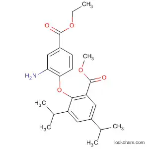 Molecular Structure of 83526-98-1 (Benzoic acid,
2-[2-amino-4-(ethoxycarbonyl)phenoxy]-3,5-bis(1-methylethyl)-, methyl
ester)