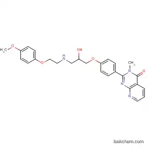 Molecular Structure of 83722-52-5 (Pyrido[2,3-d]pyrimidin-4(3H)-one,
2-[4-[2-hydroxy-3-[[2-(4-methoxyphenoxy)ethyl]amino]propoxy]phenyl]-3-
methyl-)