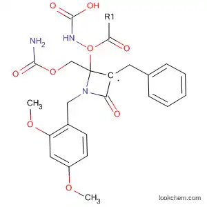 Molecular Structure of 84209-17-6 (Carbamic acid,
[2-[[(aminocarbonyl)oxy]methyl]-1-[(2,4-dimethoxyphenyl)methyl]-4-oxo-
3-azetidinyl]-, phenylmethyl ester, cis-)