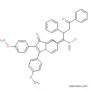 Molecular Structure of 85180-42-3 (1(7H)-Indolizinone,
2,3-bis(4-methoxyphenyl)-7-(1-nitro-4-oxo-2,4-diphenylbutylidene)-)