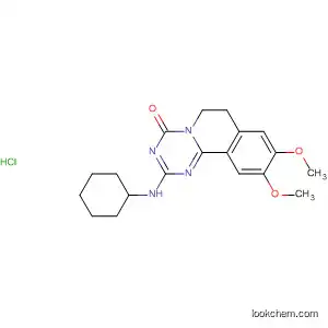 Molecular Structure of 85686-58-4 (4H-1,3,5-Triazino[2,1-a]isoquinolin-4-one,
2-(cyclohexylamino)-6,7-dihydro-9,10-dimethoxy-, monohydrochloride)