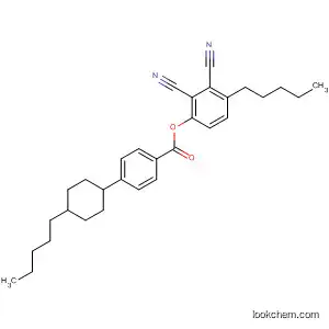 Molecular Structure of 85857-74-5 (Benzoic acid, 4-(4-pentylcyclohexyl)-, 2,3-dicyano-4-pentylphenyl ester,
trans-)