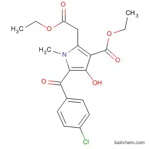 Molecular Structure of 86186-76-7 (1H-Pyrrole-2-acetic acid,
5-(4-chlorobenzoyl)-3-(ethoxycarbonyl)-4-hydroxy-1-methyl-, ethyl ester)
