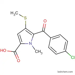 Molecular Structure of 86186-85-8 (1H-Pyrrole-2-carboxylic acid,
5-(4-chlorobenzoyl)-1-methyl-4-(methylthio)-)