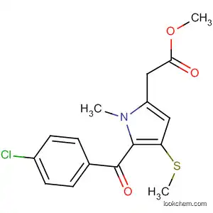 Molecular Structure of 86186-87-0 (1H-Pyrrole-2-acetic acid, 5-(4-chlorobenzoyl)-1-methyl-4-(methylthio)-,
methyl ester)