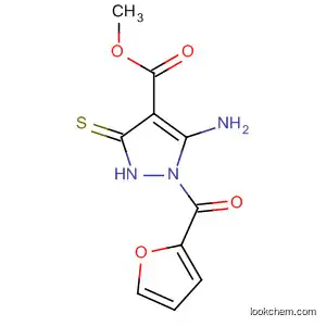 Molecular Structure of 87486-65-5 (1H-Pyrazole-4-carboxylic acid,
5-amino-1-(2-furanylcarbonyl)-2,3-dihydro-3-thioxo-, methyl ester)