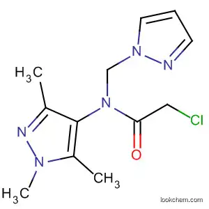Molecular Structure of 87675-23-8 (Acetamide,
2-chloro-N-(1H-pyrazol-1-ylmethyl)-N-(1,3,5-trimethyl-1H-pyrazol-4-yl)-)