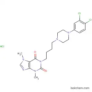 Molecular Structure of 87798-83-2 (1H-Purine-2,6-dione,
1-[4-[4-(3,4-dichlorophenyl)-1-piperazinyl]butyl]-3,7-dihydro-3,7-dimethyl
-, monohydrochloride)