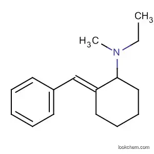 Molecular Structure of 87909-25-9 (Cyclohexanamine, N-ethyl-N-methyl-2-(phenylmethylene)-, (E)-)